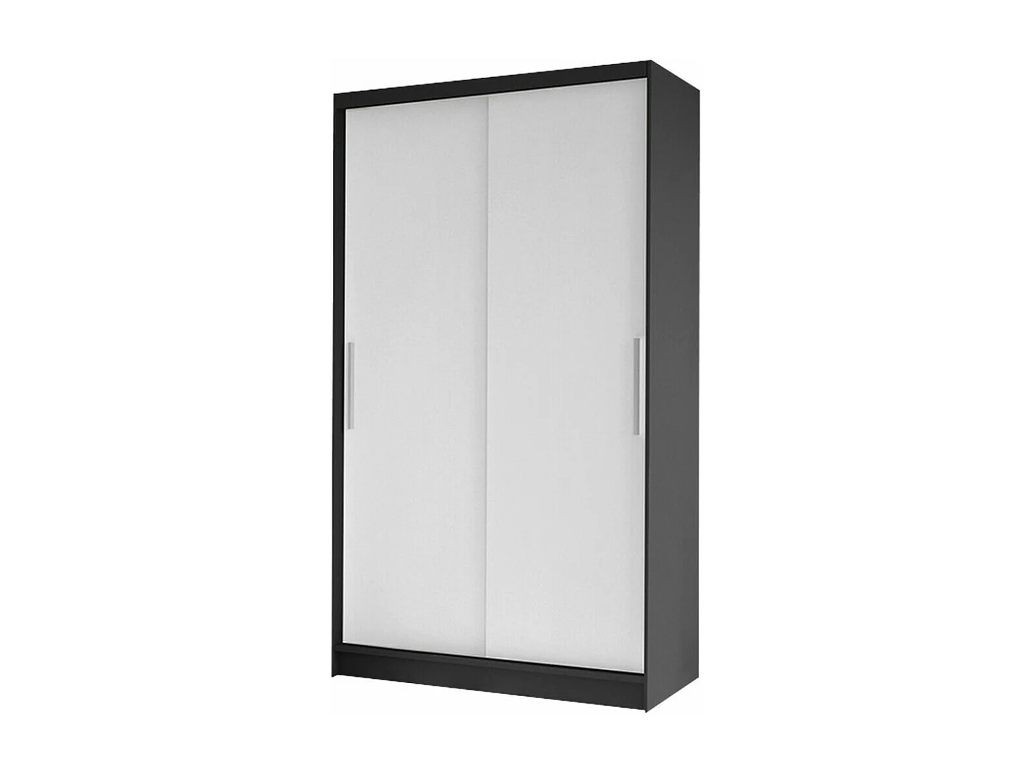 Armoire Closico 162, Noir|Blanc, 200x100x58cm, Portes d'armoire: Coulissantes