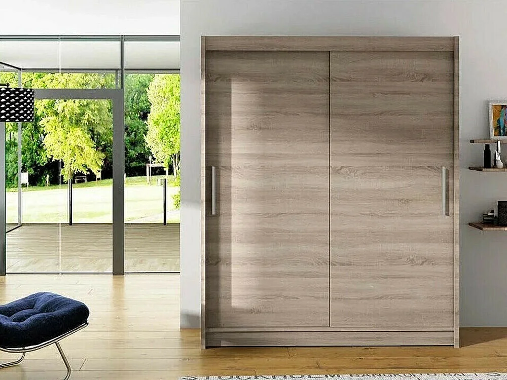 Armoire Closico 103, Truffe chêne, 200x150x58cm, Portes d'armoire: Coulissantes