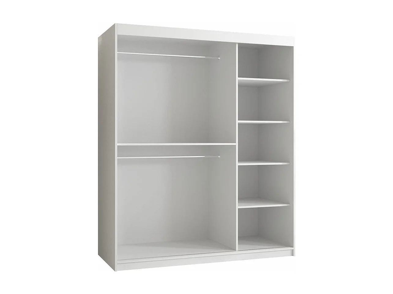 Armoire Hartford 402, Blanc, 200x150x62cm, Portes d'armoire: Coulissantes