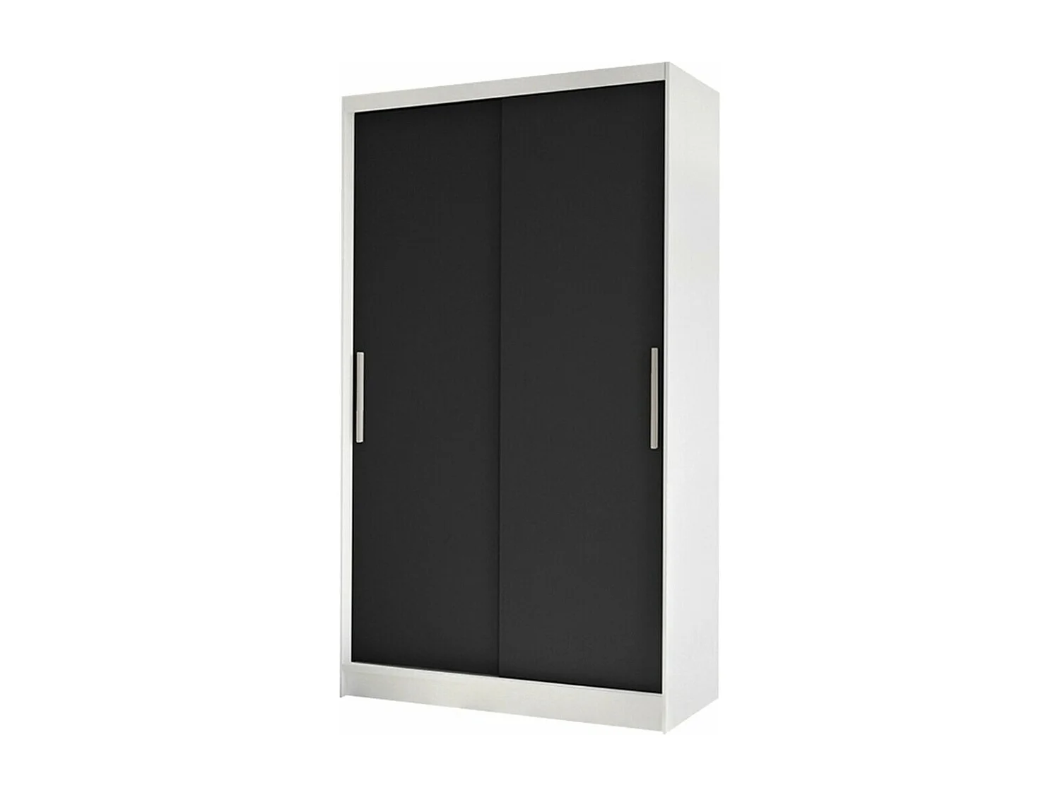 Armoire Closico 162, Noir|Blanc, 200x100x58cm, Portes d'armoire: Coulissantes