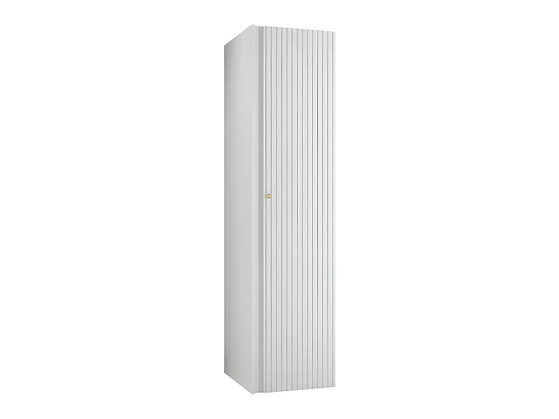 Armoire Hartford 393, Blanc, 186x40x44cm, Portes d'armoire: Avec des charnières