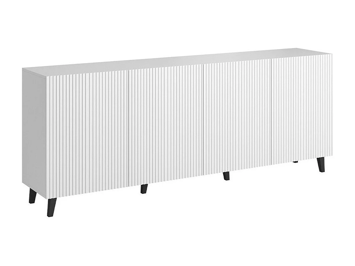 Aparador Levmari 101, Blanco, 83x201cm, Número de puertas: 440cm, MDF|Aglomerado laminado