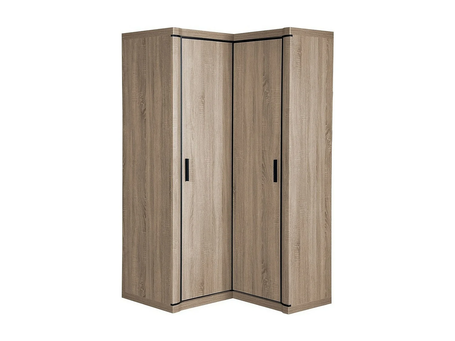 Armario de rincón Lorelie 119, Roble Sonoma, 192x114x100cm, Número de estantes: 5