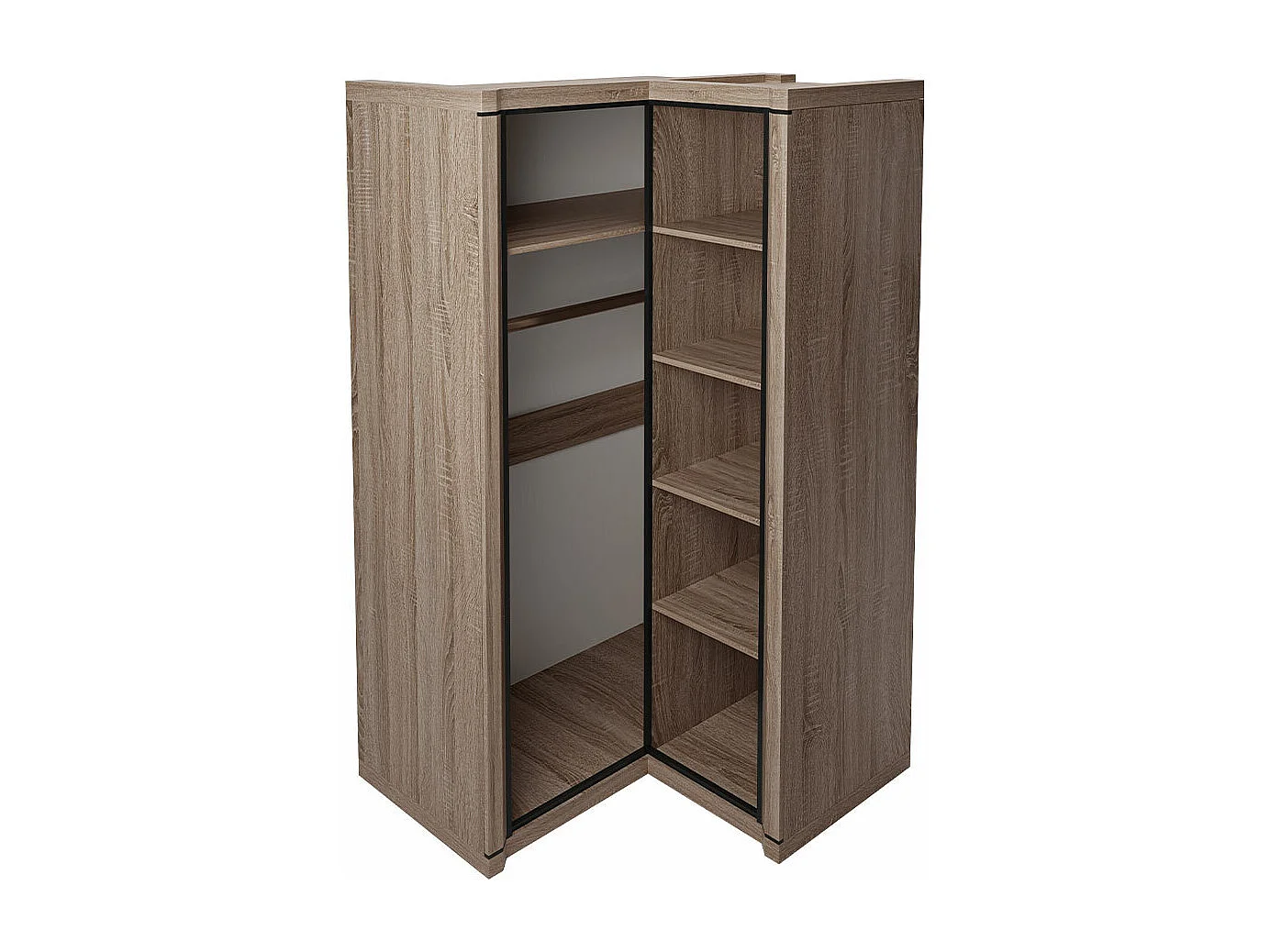 Roupeiro para cantos Stanton D119, 192x114x100cm