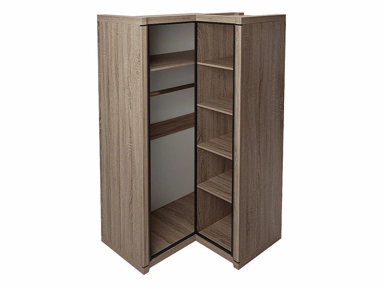 Armoire d'angle Lorelie 119, Nombre d'étagères: 5, 19x11x10cm