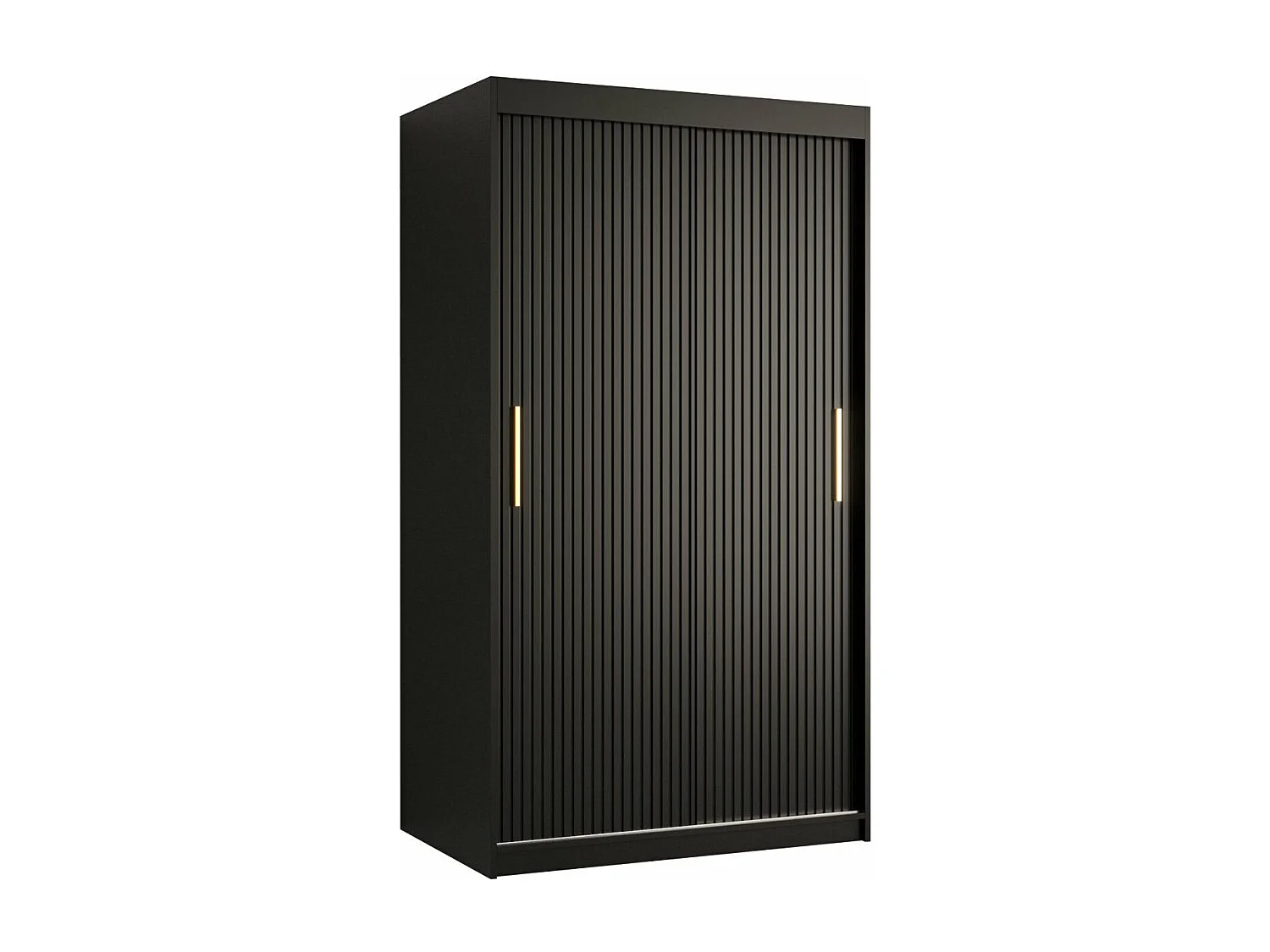 Armoire Elblaru 100, Noir, 200x100x62cm, Portes d'armoire: Coulissantes
