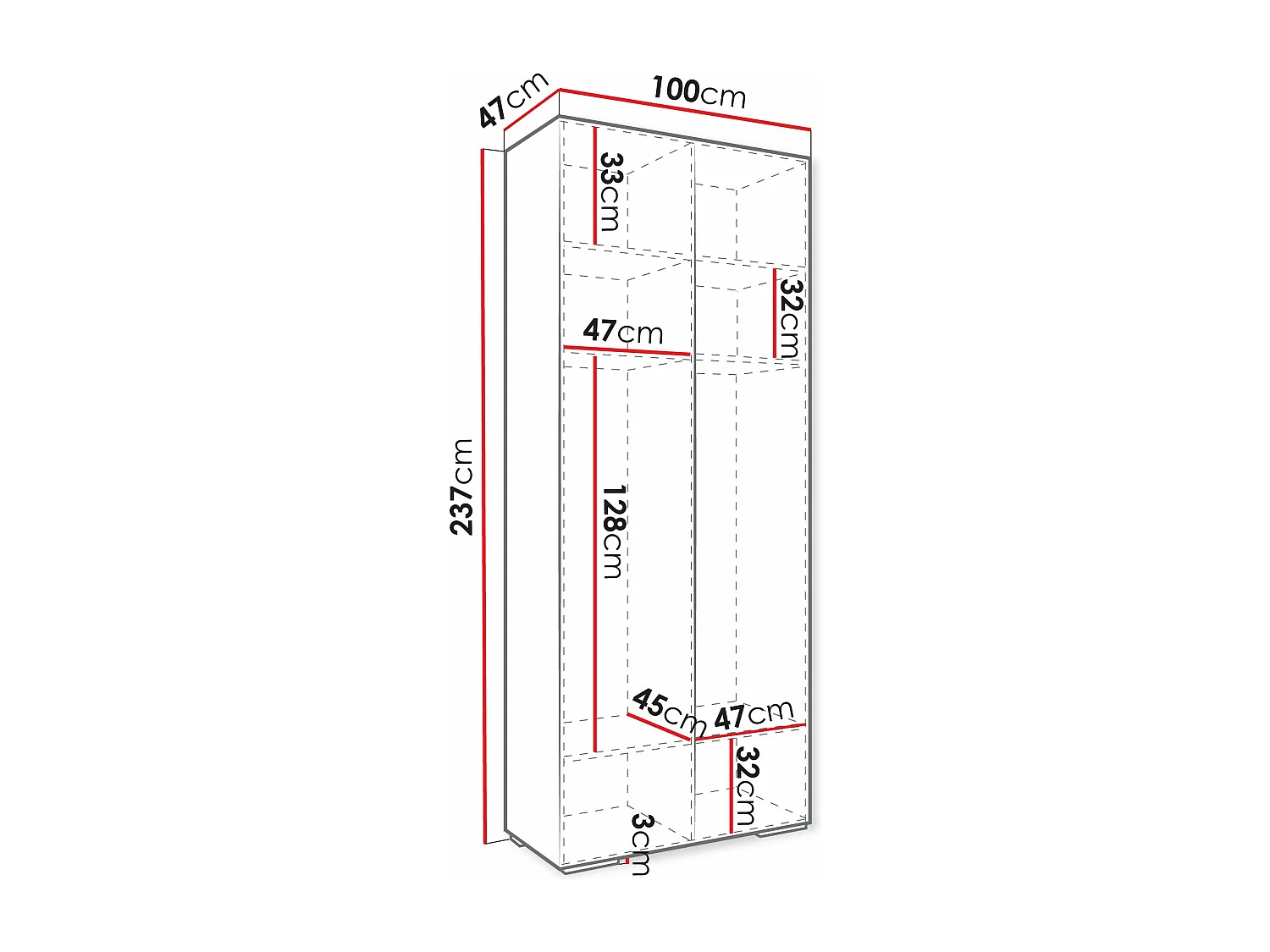 Armoire Hartford 405, Noir|Doré, 237x100x47cm, Portes d'armoire: Avec des charnières
