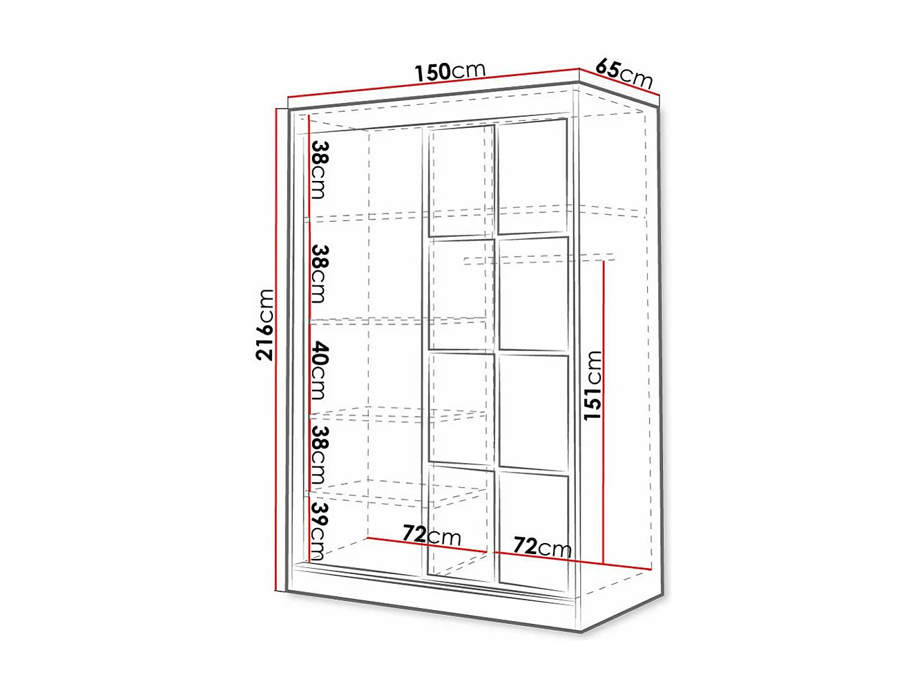 Roupeiro Toledo 118, Número de prateleiras: 5, 22x15x7cm