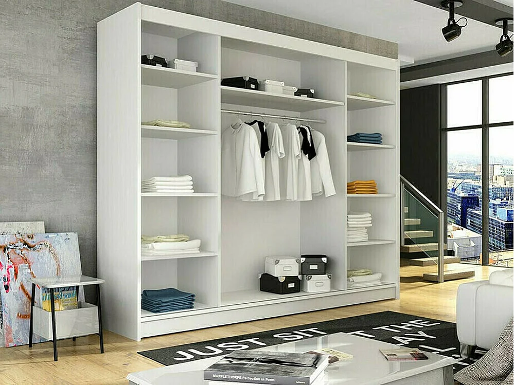 Armario Closico 130, Roble Sonoma, 215x250x58cm, Puertas de armario: Correderas