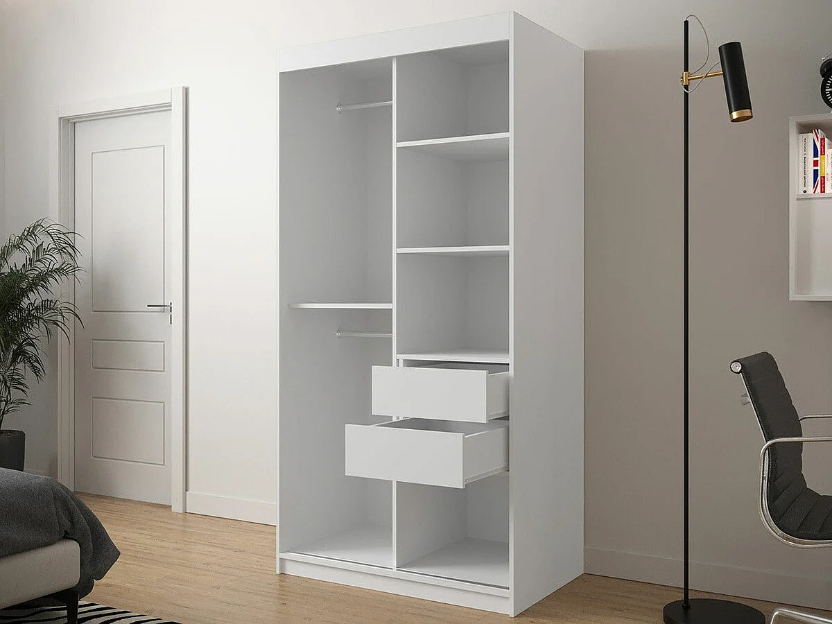 Armoire Hartford 307, Chêne Artisan|Noir, 200x100x62cm, Portes d'armoire: Coulissantes