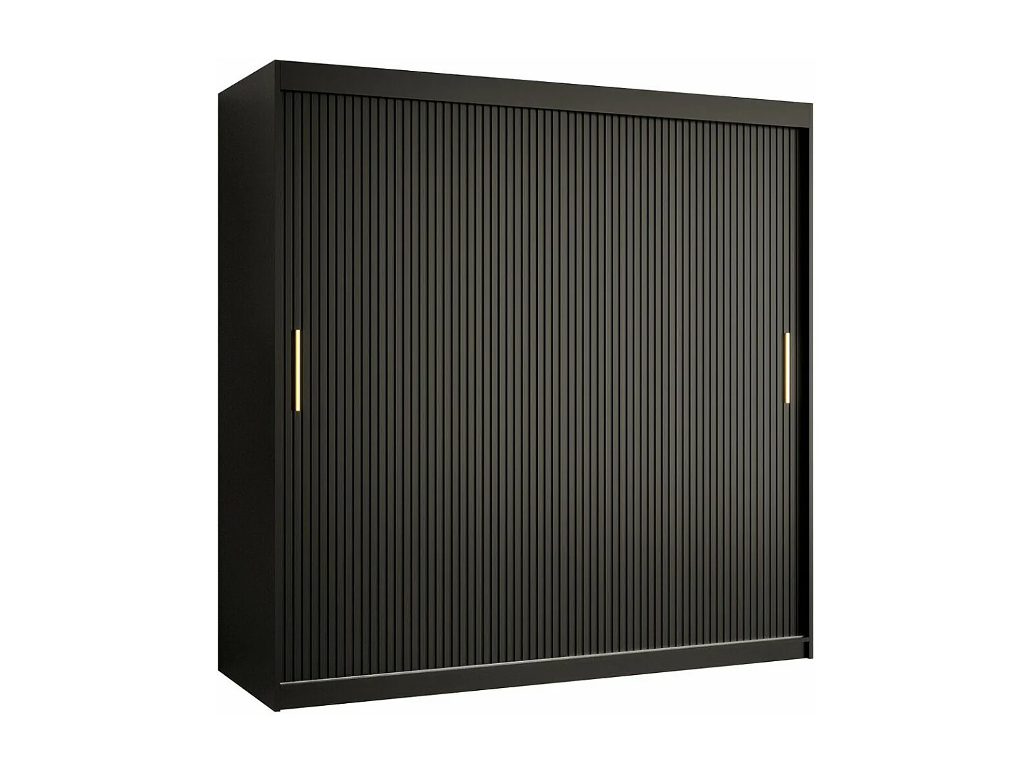 Armario Elblaru 126, Negro, 200x180x62cm, Puertas de armario: Correderas