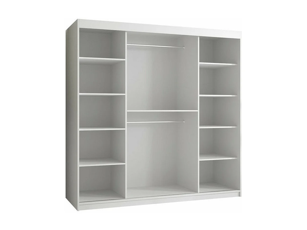 Armoire Elblaru 126, Noir, 200x180x62cm, Portes d'armoire: Coulissantes