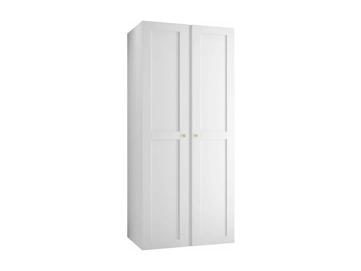 Armoire Hartford 394, Blanc, 186x74x44cm, Portes d'armoire: Avec des charnières