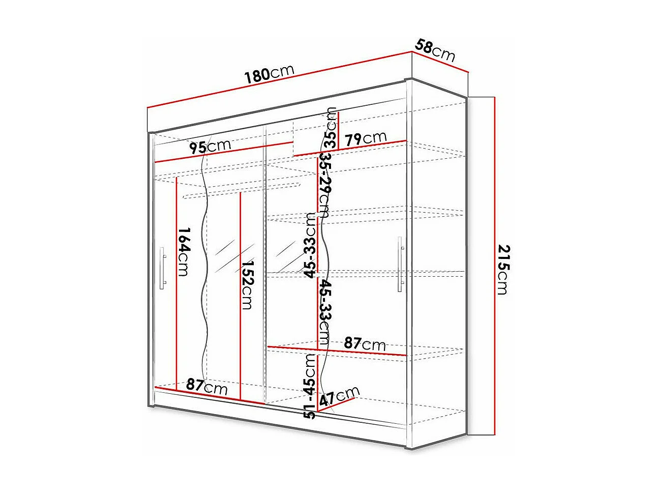 Roupeiro Closico 125, Número de prateleiras: 5, 22x18x6cm