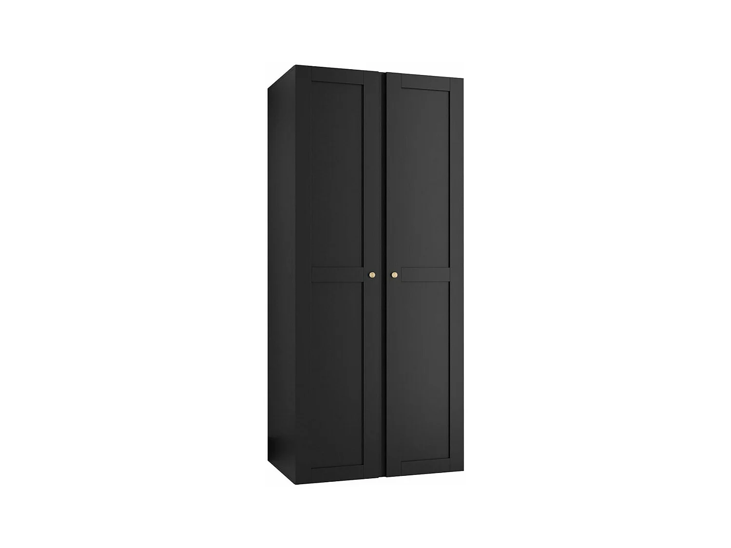 Armoire Hartford 394, Noir, 186x74x44cm, Portes d'armoire: Avec des charnières