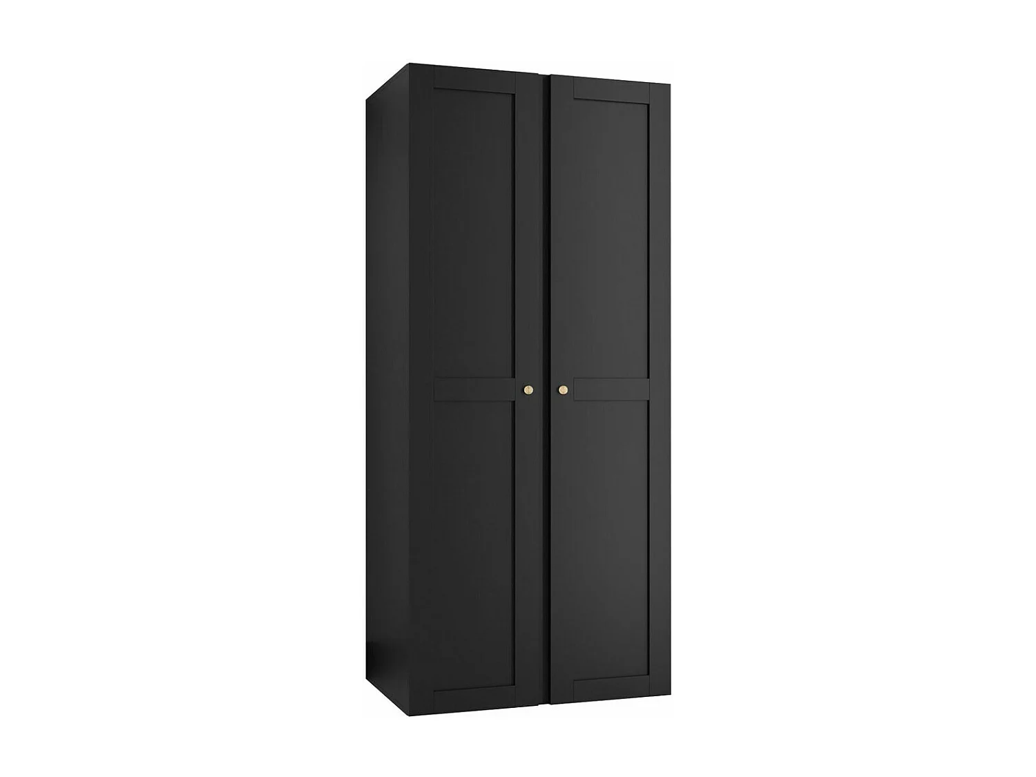 Armoire Hartford 394, Noir, 186x74x44cm, Portes d'armoire: Avec des charnières