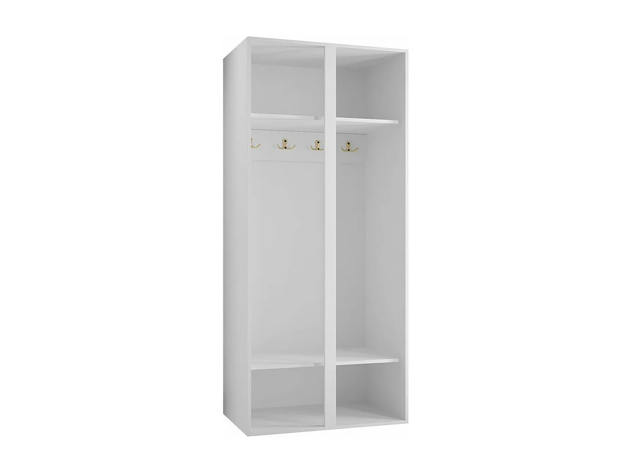 Armoire Hartford 394, Noir, 186x74x44cm, Portes d'armoire: Avec des charnières