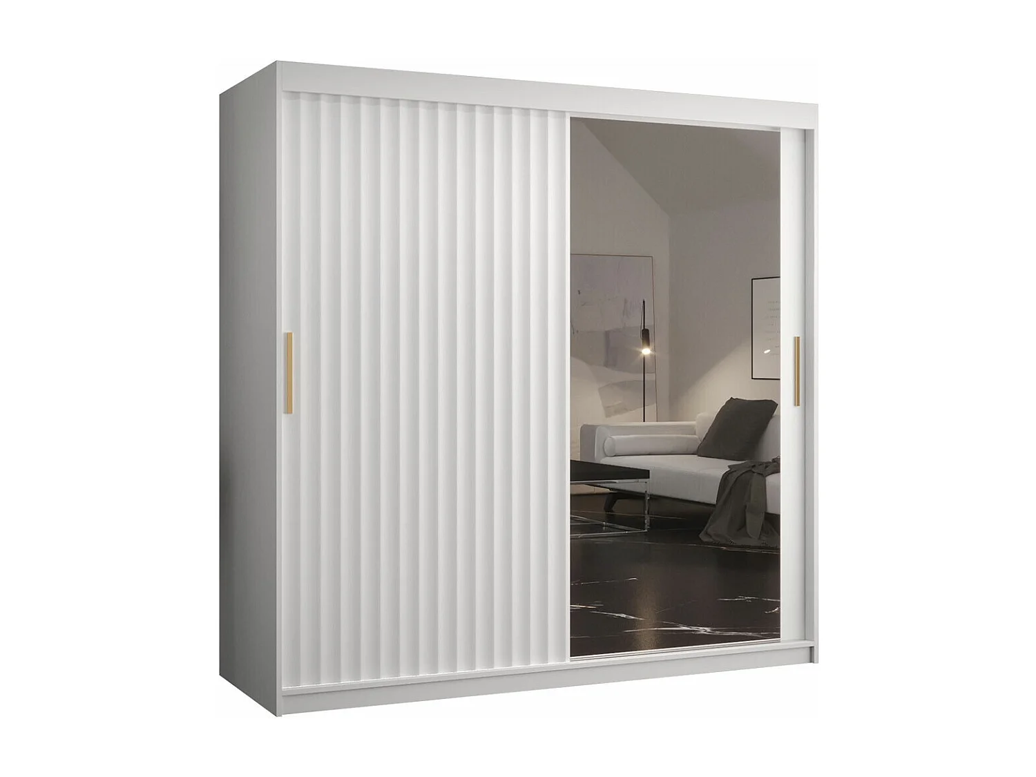 Armario Hartford 338, Blanco, 200x180x62cm, Puertas de armario: Correderas
