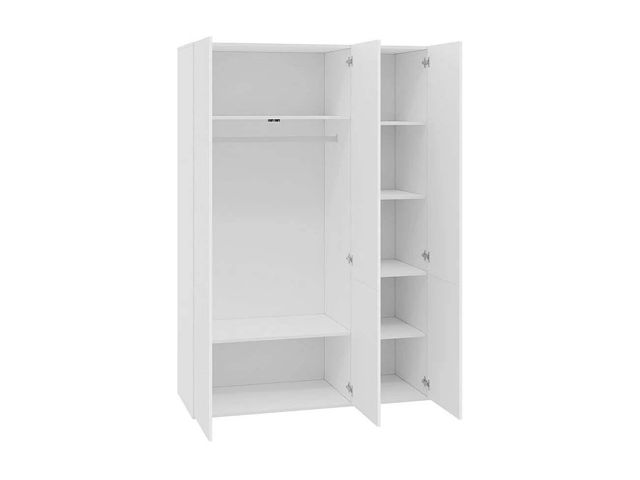 Armoire Levmari 114, Blanc, 199x135x56cm, Portes d'armoire: Avec des charnières