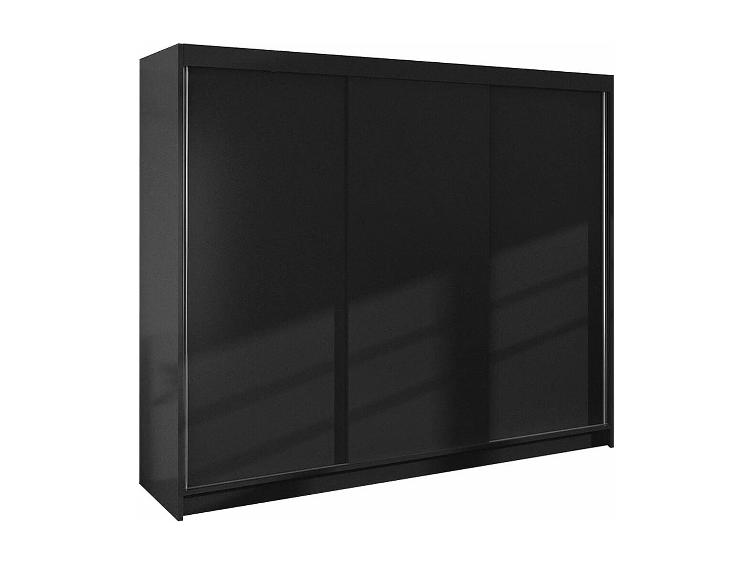 Armoire Closico 159, Noir, 215x200x58cm, Portes d'armoire: Coulissantes