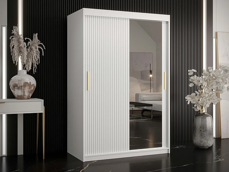 Armario Hartford 401, Blanco, 200x120x62cm, Puertas de armario: Correderas