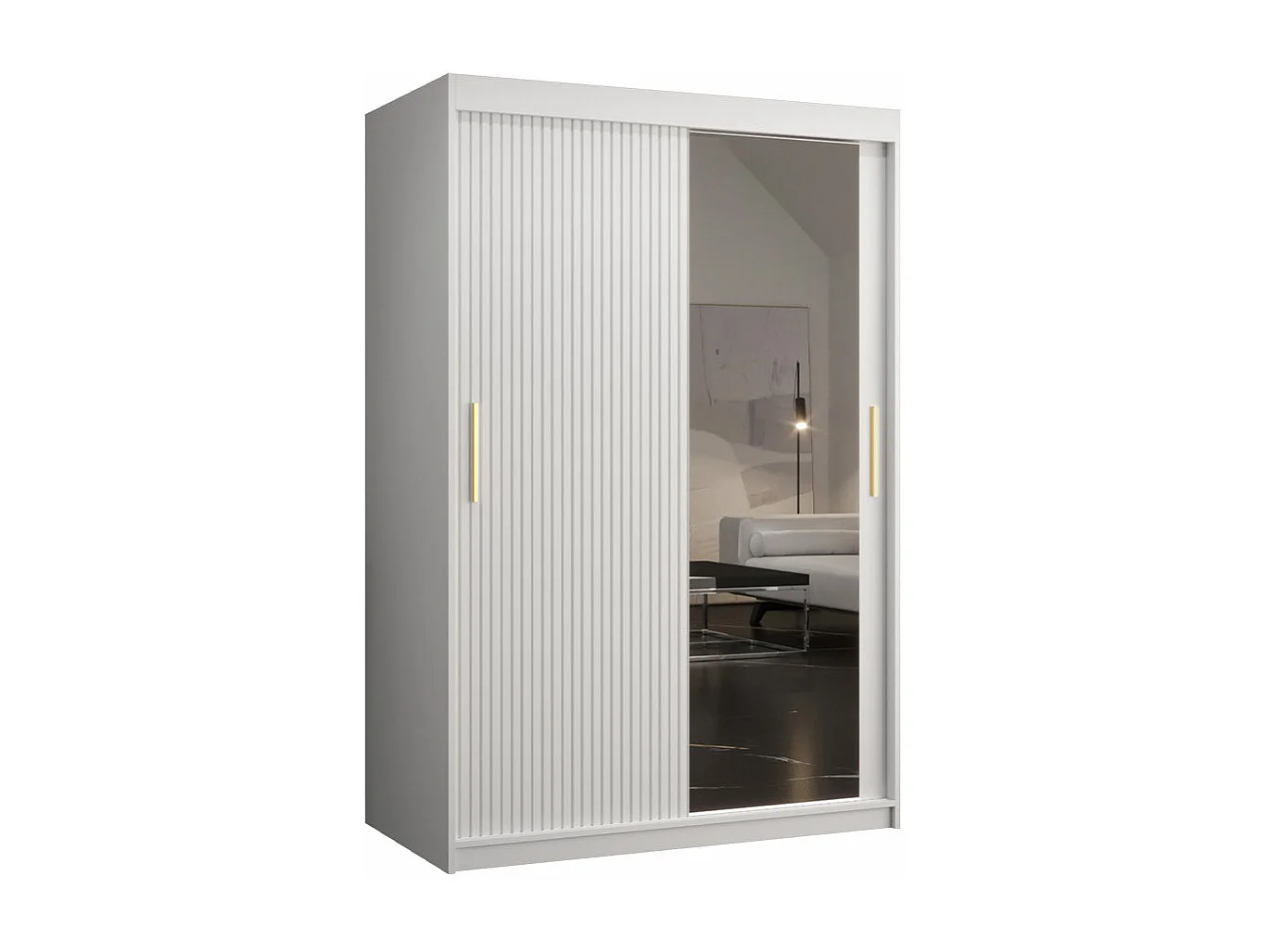 Armario Hartford 401, Blanco, 200x120x62cm, Puertas de armario: Correderas