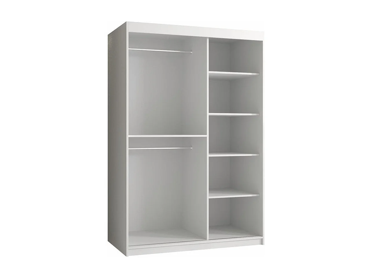 Armoire Hartford 401, Blanc, 200x120x62cm, Portes d'armoire: Coulissantes