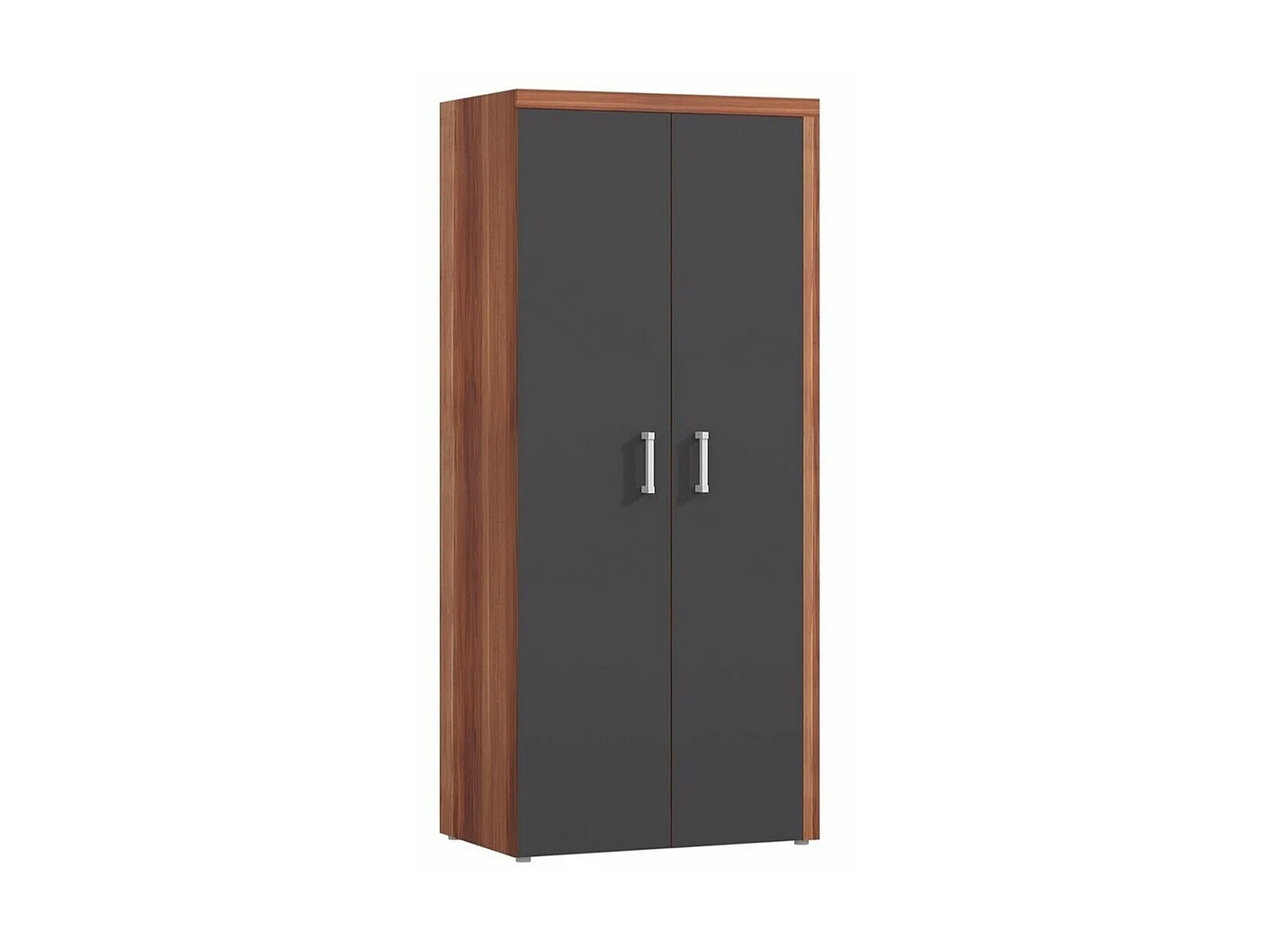 Armoire Cormiru 111, Prune|Graphite, 203x90x55cm, Portes d'armoire: Avec des charnières