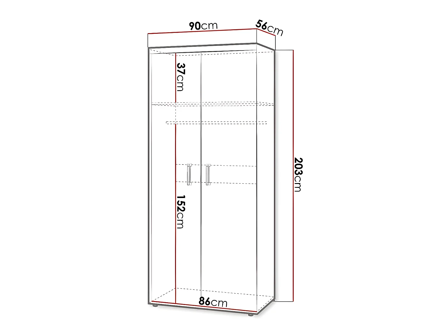 Roupeiro Cormiru 111, Número de prateleiras: 1, 20x9x6cm