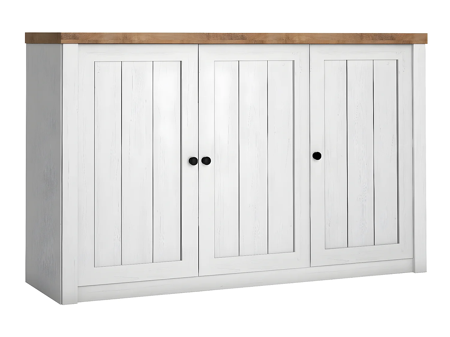 Aparador Ferdore 103, Roble de lefkada|Pino Anderson, 87x130cm, Número de puertas: 343cm