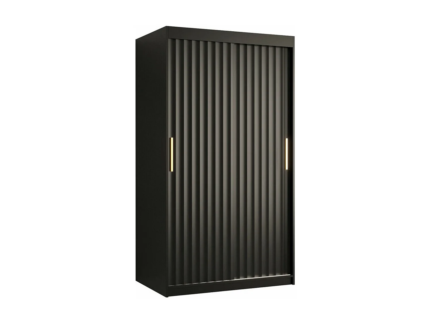 Armoire Hartford 334, Noir, 200x100x62cm, Portes d'armoire: Coulissantes