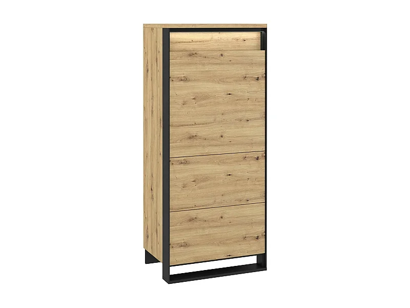 Buffet Luliru 106, Chêne Artisan|Noir, 140x60cm, Le nombre de portes: 141cm