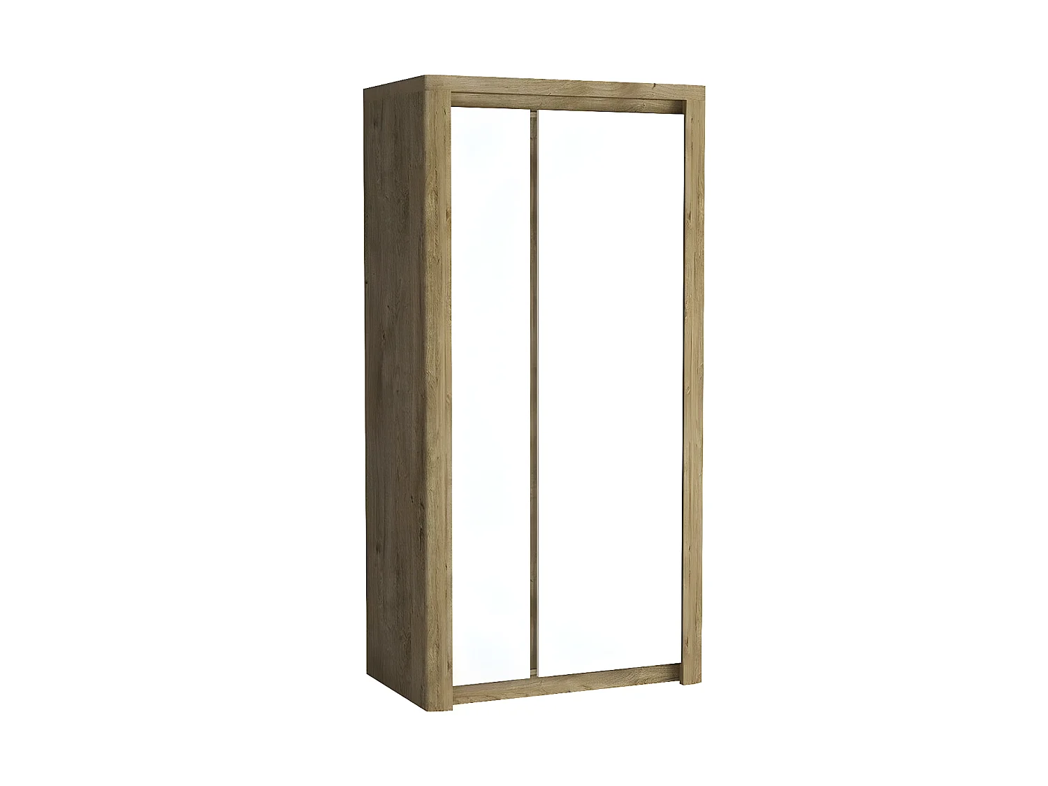 Armoire Etrmona 100, Blanc brillant|Ribbeck chêne, 197x98x59cm