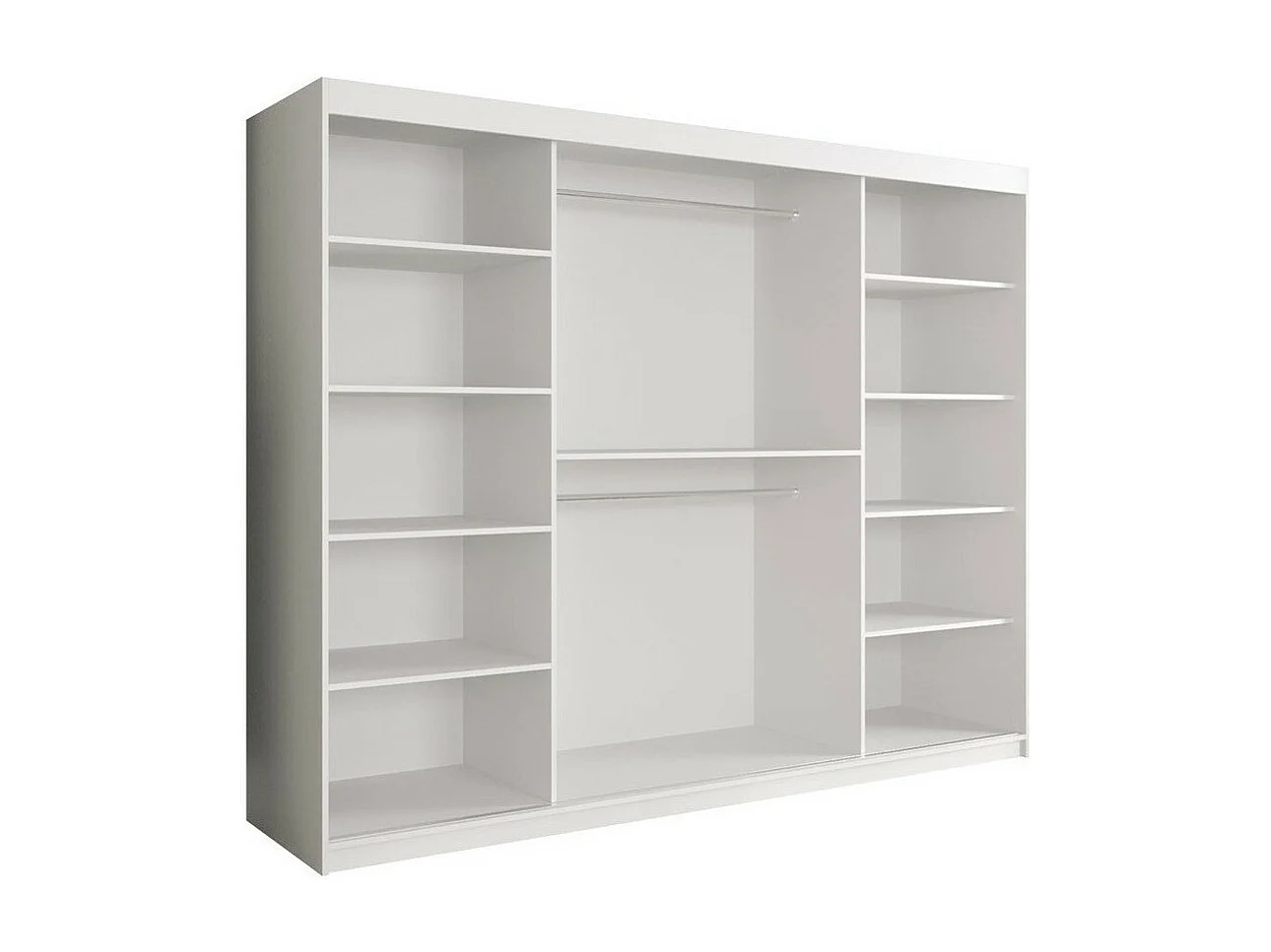 Armadio Hartford 245, Nero opaco|Marmo nero, 200x250x62cm, Porte armadi: Scorrevoli