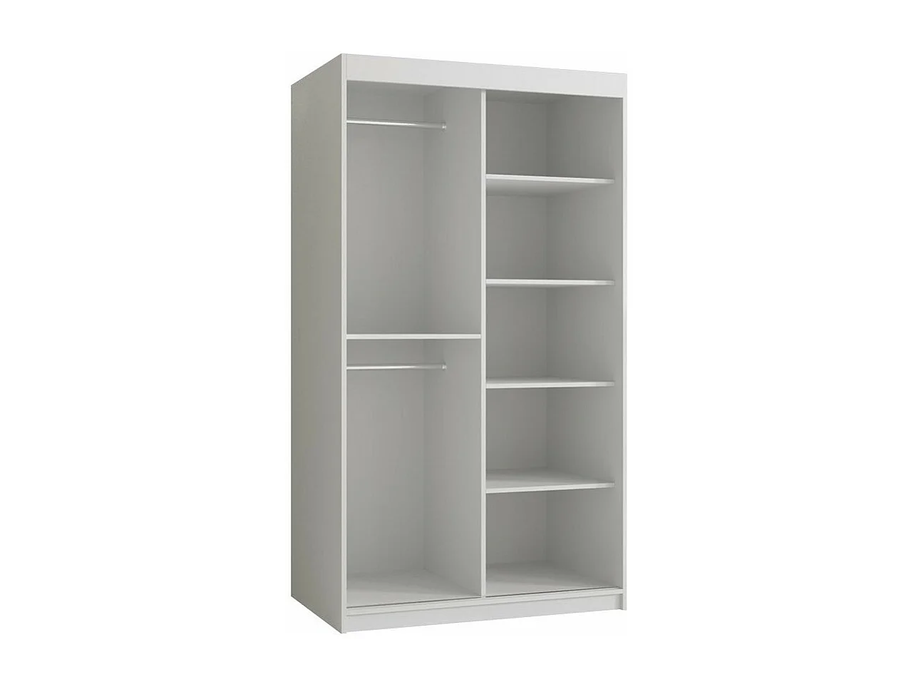 Armoire Elblaru 101, Blanc, 200x100x62cm, Portes d'armoire: Coulissantes