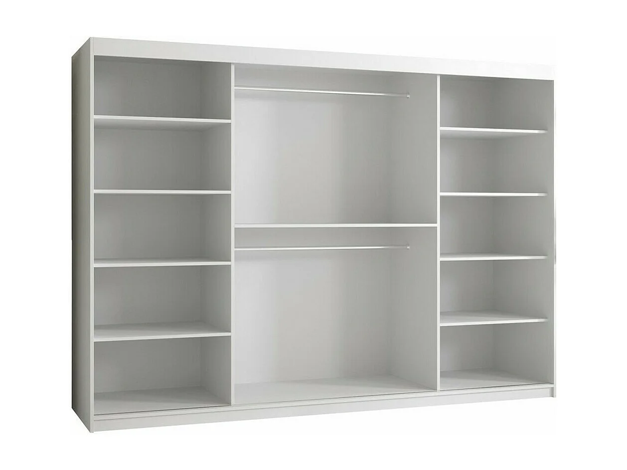 Armario Elblaru 102, Negro, 200x250x62cm, Puertas de armario: Correderas