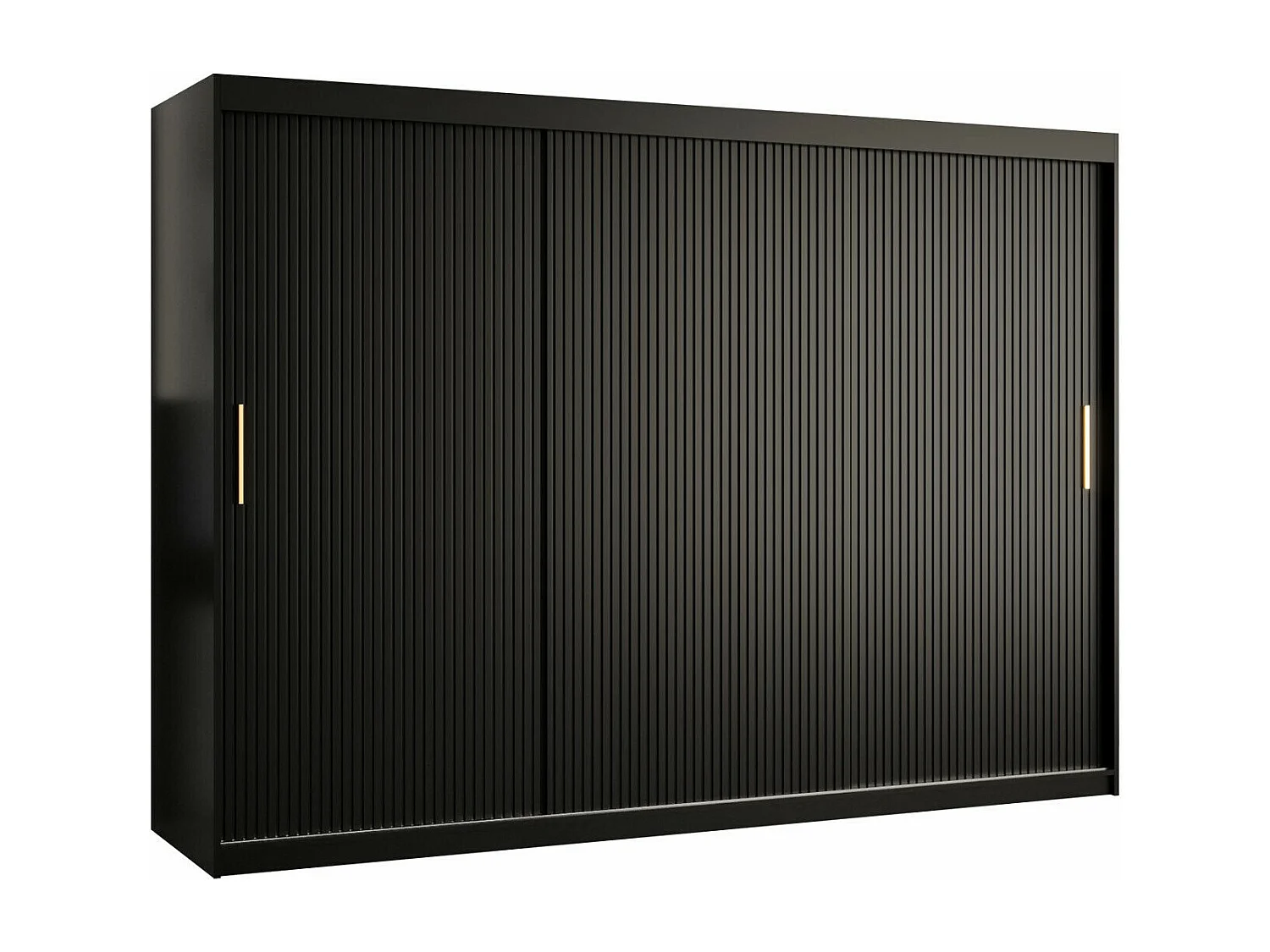 Armario Elblaru 102, Negro, 200x250x62cm, Puertas de armario: Correderas