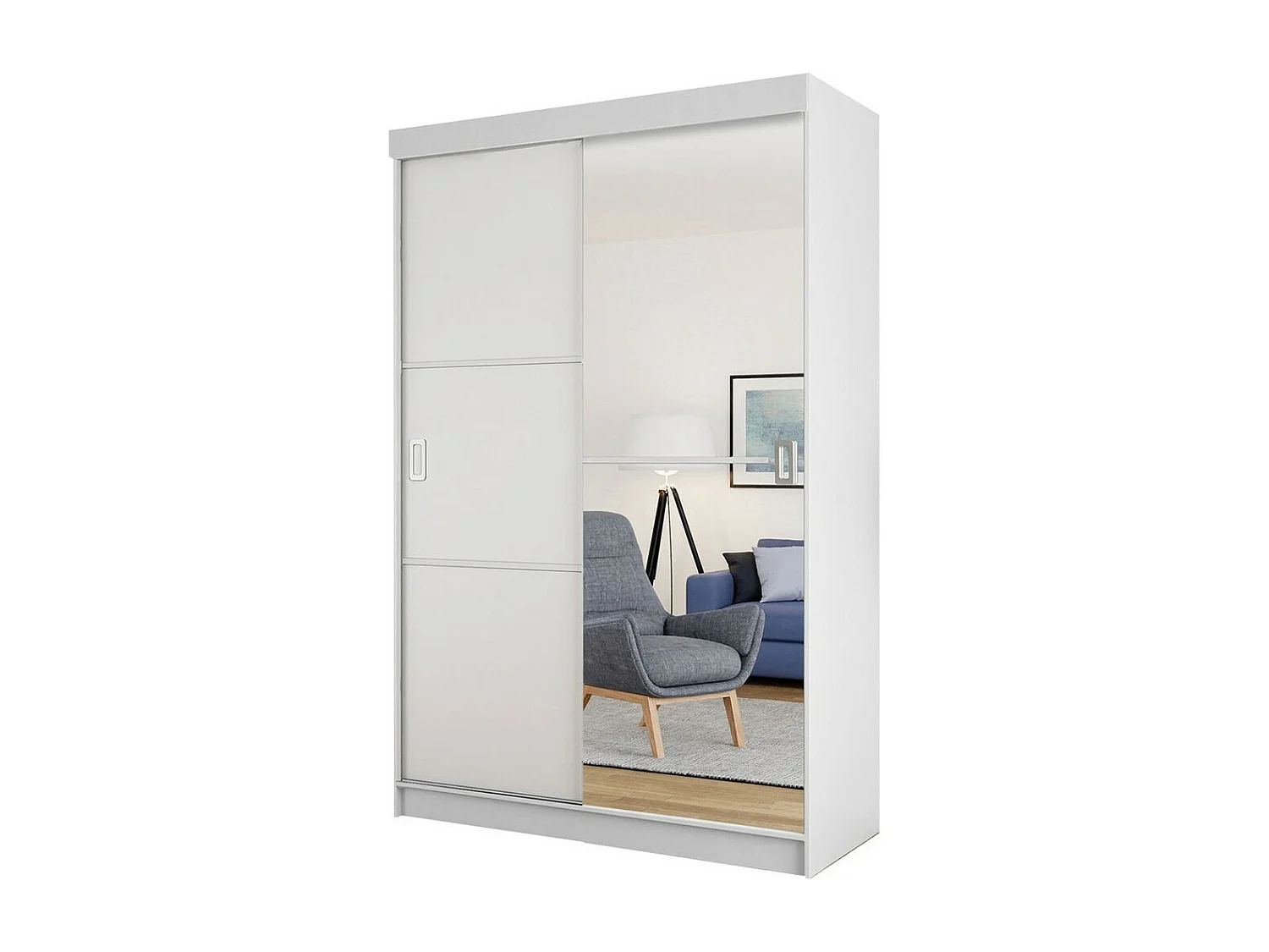 Armario Dover 111, Blanco, 205x138x60cm, Puertas de armario: Correderas