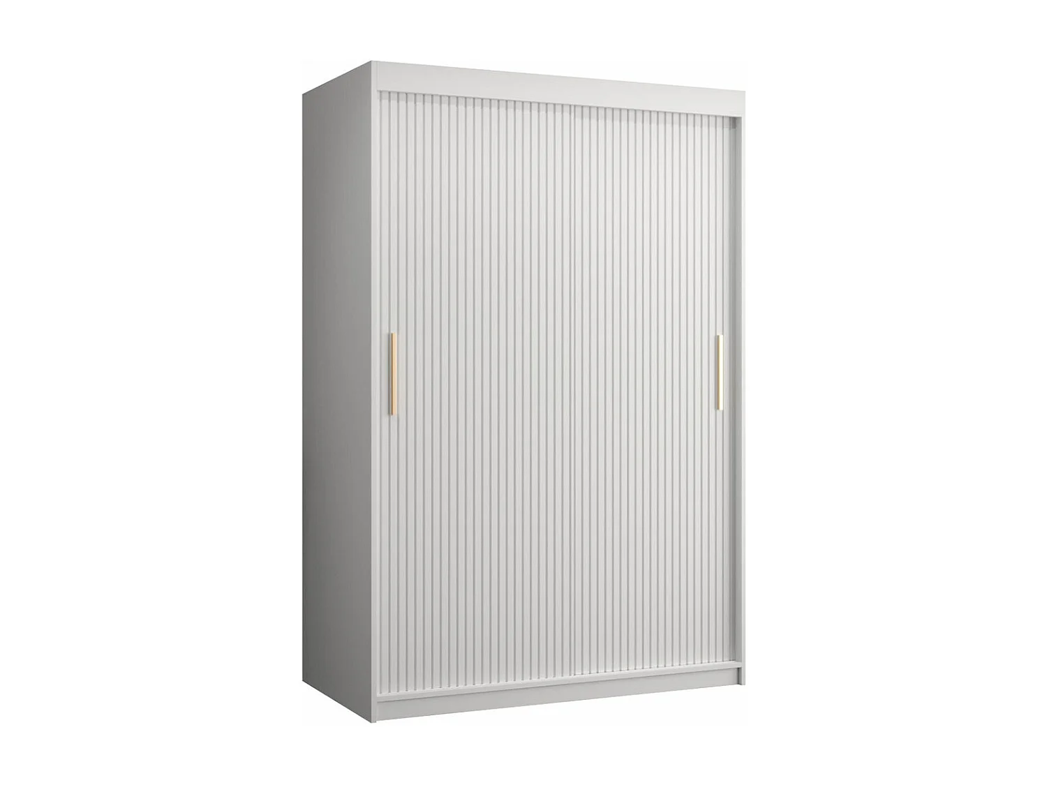 Armoire Hartford 398, Blanc, 200x120x62cm, Portes d'armoire: Coulissantes