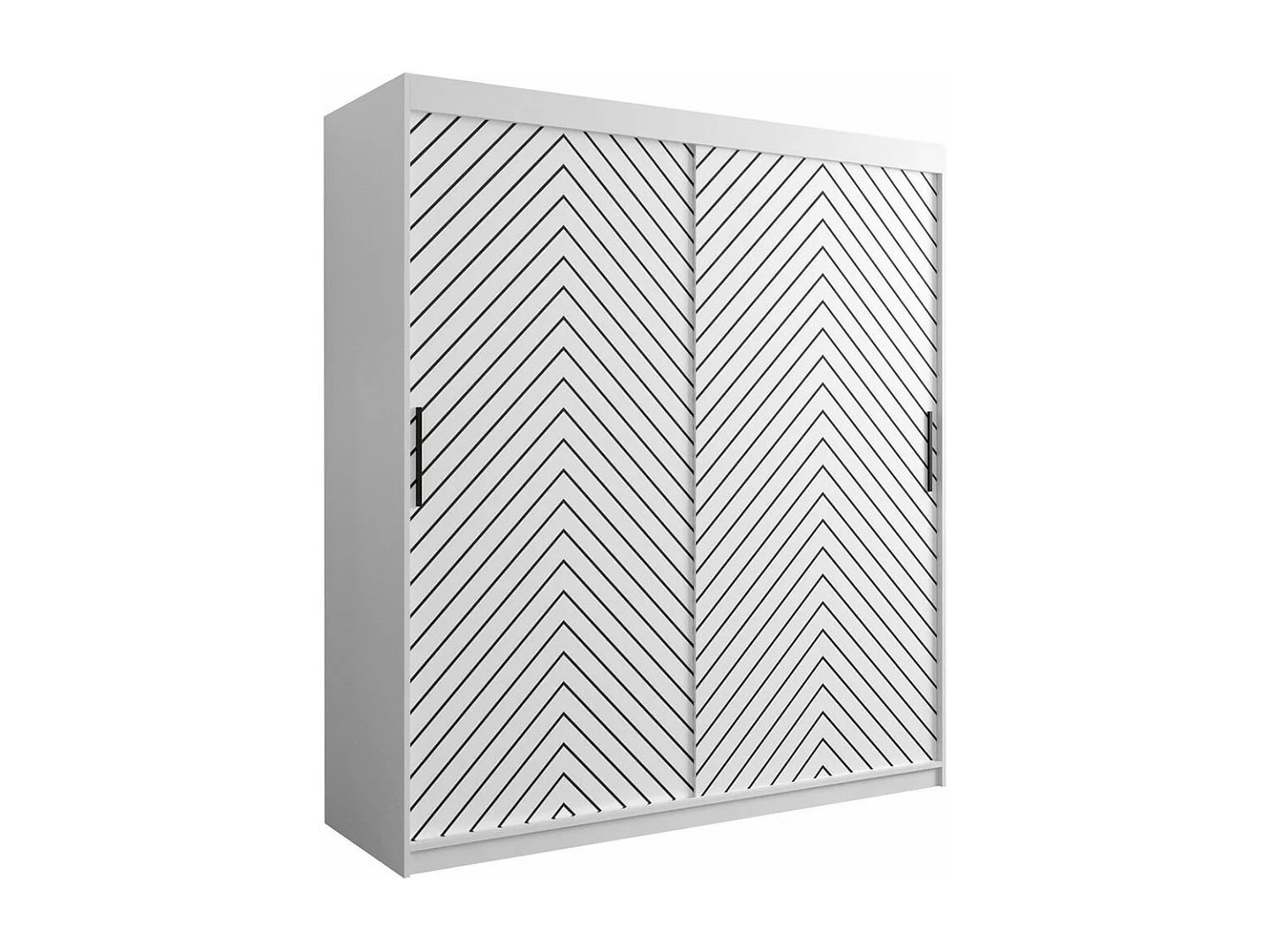 Armario Hartford 312, Blanco|Negro, 200x180x62cm, Puertas de armario: Correderas