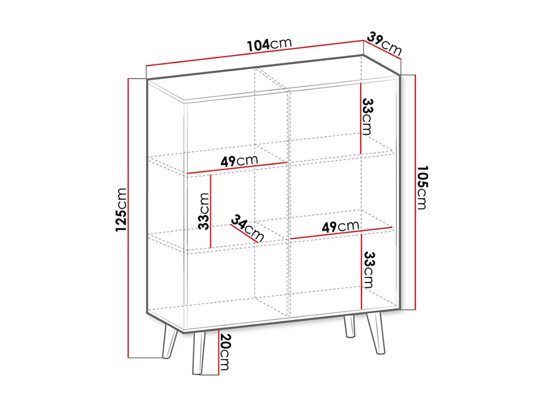 Móvel Auxiliar AMBIHOME DAMA 104x39x125cm