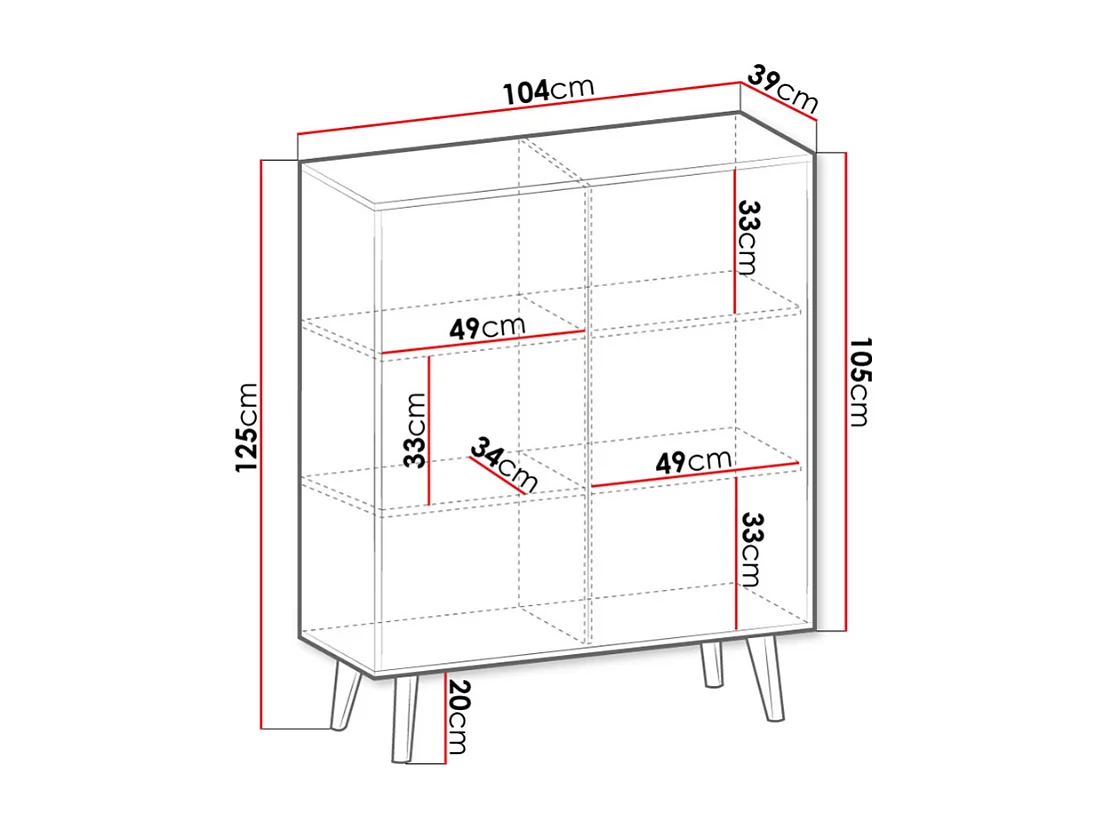 Móvel Auxiliar AMBIHOME DAMA 104x39x125cm