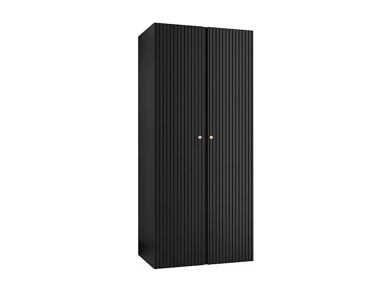 Armario Hartford 395, Negro, 186x74x44cm, Puertas de armario: Con bisagras