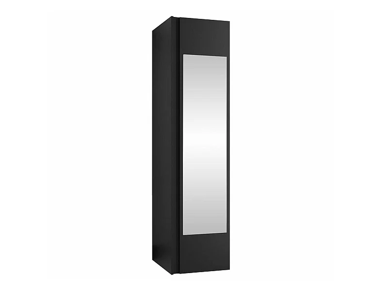 Armoire Hartford 389, Noir, 186x40x44cm, Portes d'armoire: Avec des charnières