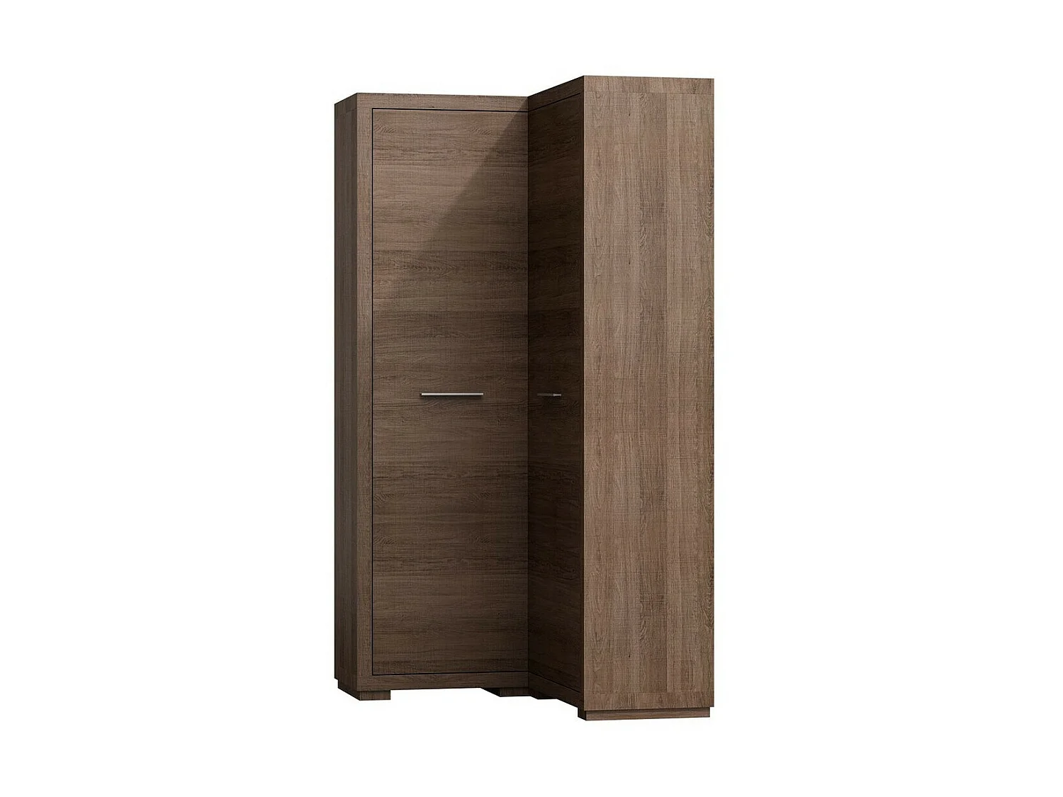 Armoire d'angle Fiomeri 127, Sombre chêne santana, 192x109x96cm, Nombre d'étagères: 5
