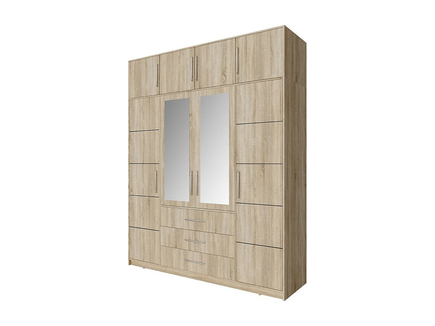 Aparador Dortivu 146, Roble Sonoma, 45x196cm, Número de puertas: 457cm