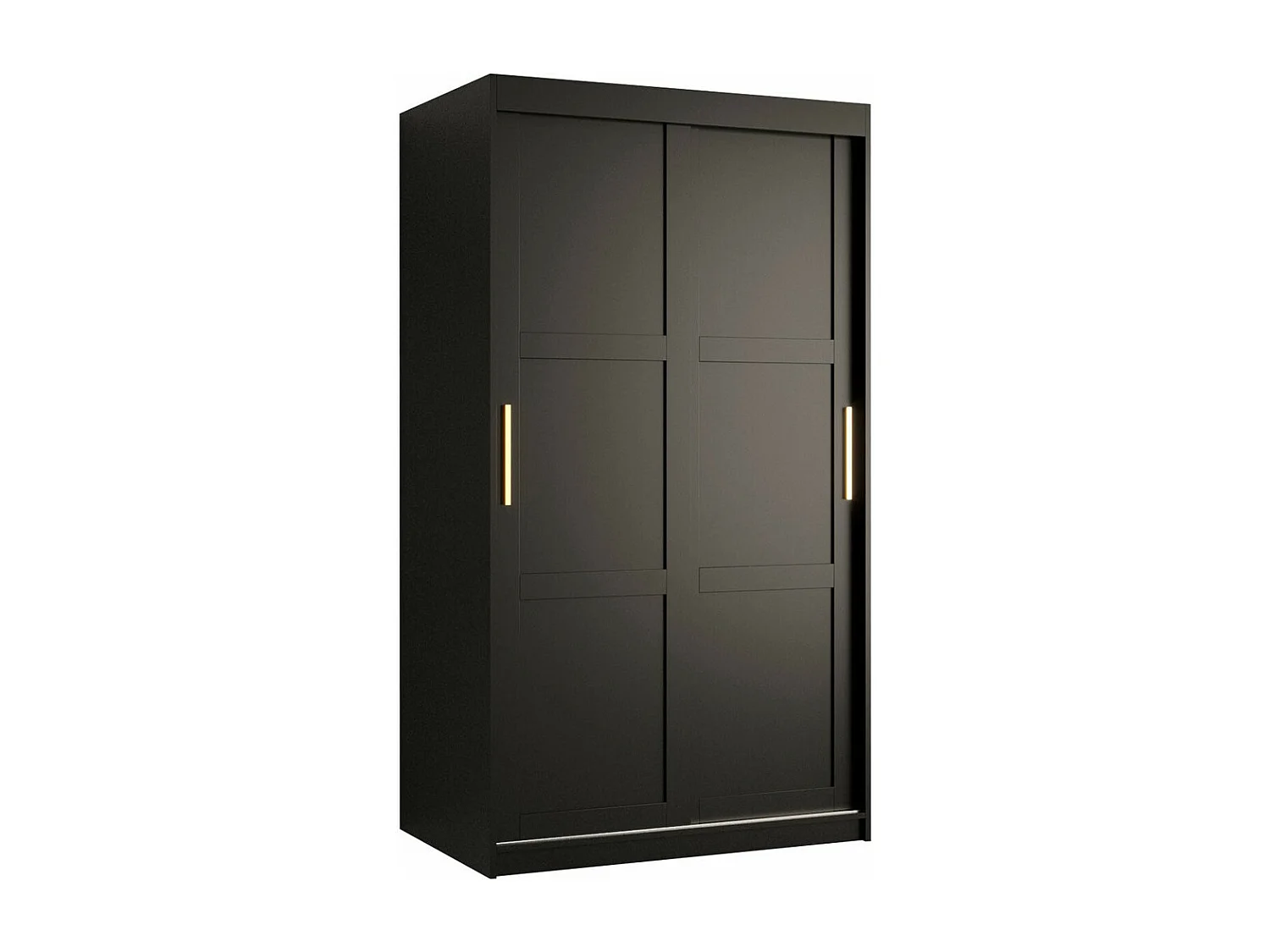 Armoire Ferfere 100, Noir, 200x100x62cm, Portes d'armoire: Coulissantes