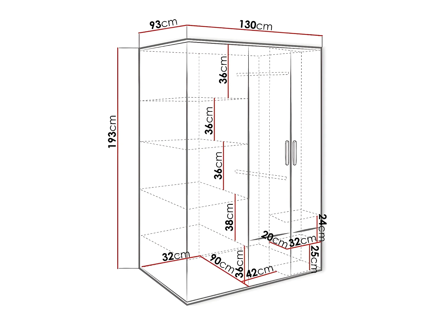 Armoire Veravie 101, Gris clair|Graphite|Blanc, 193x130x93cm