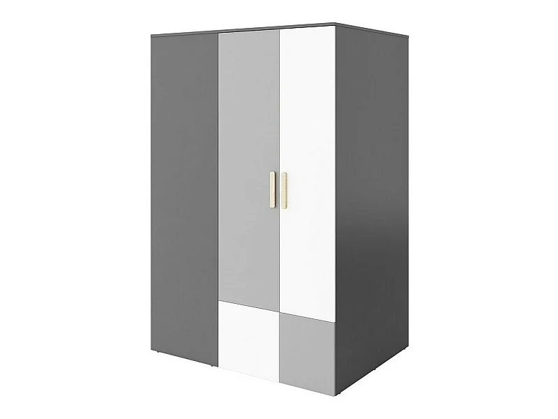 Armoire Veravie 101, Graphite|Blanc|Gris clair, 193x130x93cm