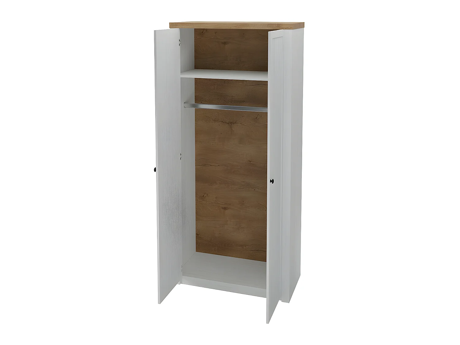 Armoire Ferdore 144, Chêne de Lefkas|Pin Anderson, 198x90x53cm, Nombre d'étagères: 1